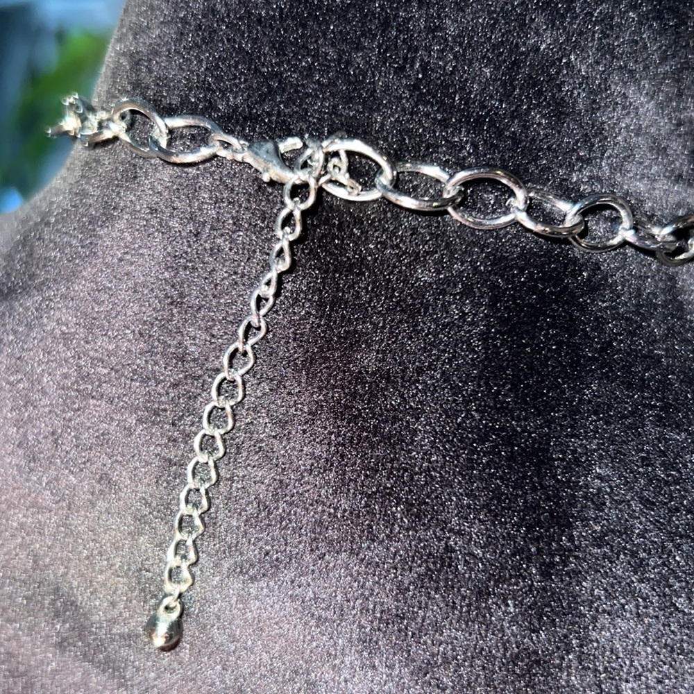 Black metal hoop linked necklace womens jewelry​​ - Picture 8 of 8
